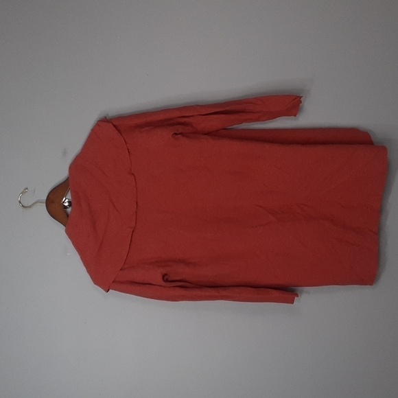 Eileen Fisher Linen Blend Waterfall Cascading Rust Colored Cardigan - Picture 7 of 8